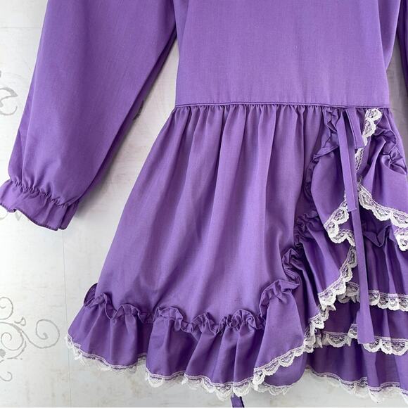 Winnie The Pooh Disney Purple Girls Dress Lace Size 5 - Picture 4 of 9